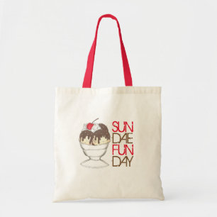 SUNDAE (SUNDAY) FUNDAY Ice Cream Hot Fudge Foodie Tote Bag