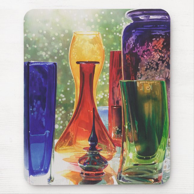 "Sundance" Art Glass Watercolor Painting Mouse Pad (Front)