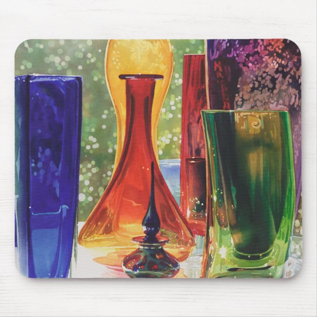 "Sundance" Art Glass Watercolor Painting Mouse Pad (Front)