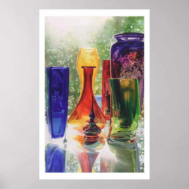 "Sundance" Art Glass Watercolor Painting Poster (Front)