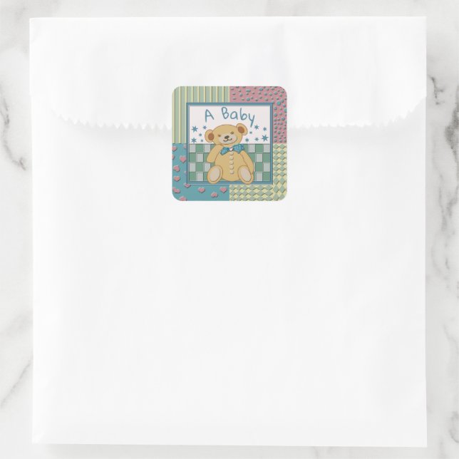Sundance Bear A Baby Square Sticker (Bag)