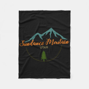 Sundance Mountain Utah Adventure Skiing Snowboard  Fleece Blanket