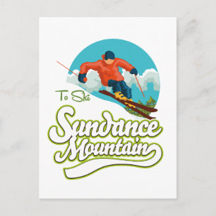 Sundance Mountains ski logo Postcard