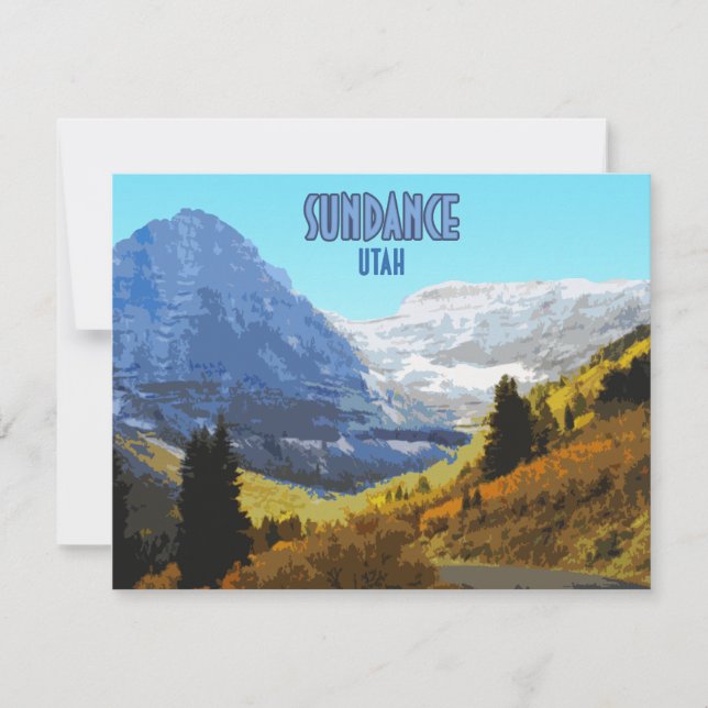 Sundance Utah Mountains Vintage Flat Card (Front)