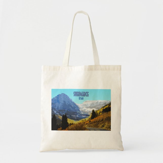 Sundance Utah Mountains Vintage Tote Bag (Front)