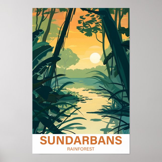 Sundarbans Rainforest India Bangladesh Travel Poster (Front)