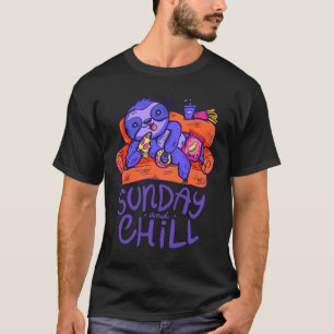 Sunday And Chill Funny Blue Sloth T-Shirt