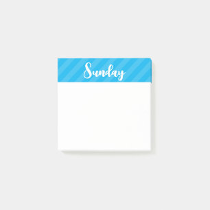 Sunday - Blue - Days of the Week - Post It Notes