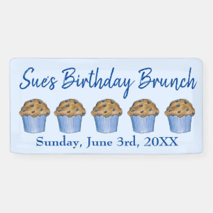 Sunday Breakfast Brunch Party Blueberry Muffin Banner