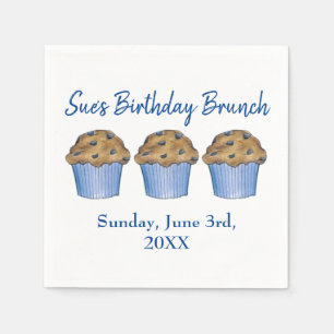 Sunday Breakfast Brunch Party Blueberry Muffin Napkin