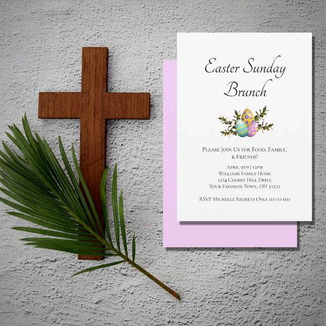Sunday Brunch Elegant Easter Decorated Eggs  Invitation (Creator Uploaded)