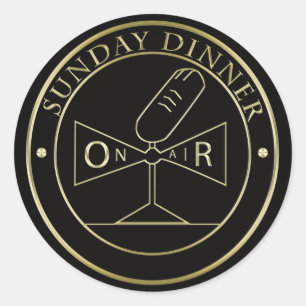 Sunday Dinner Stciker Bk Classic Round Sticker