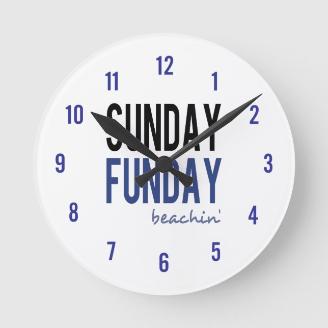 Sunday Fun Day Beaching Round Clock (Front)