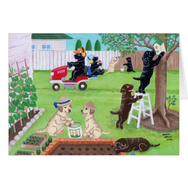 Sunday Fun Labradors Painting (Front Horizontal)