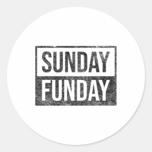 Sunday Funday Brunch Footbyll Sports Bbq Church  Classic Round Sticker