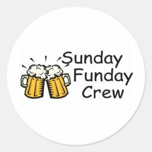 Sunday Funday Crew Beer Classic Round Sticker