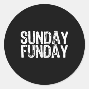 Sunday Funday Football T Shirt Classic Round Sticker