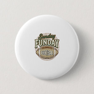Sunday Funday Football Vintage Shirt Design_1 6 Cm Round Badge