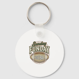 Sunday Funday Football Vintage Shirt Design_1 Key Ring