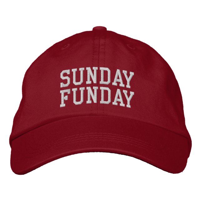 'Sunday Funday' Football Weekend, Golf Course Gift Embroidered Hat (Front)