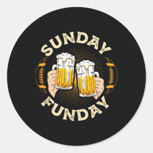 Sunday Funday Funny Football Gift Sport Lovers Foo Classic Round Sticker
