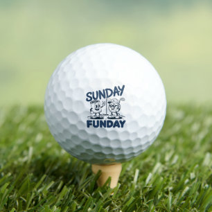 Sunday Funday Golf Funny Golfing Golfers Retro Balls