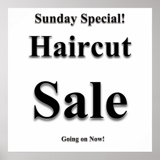 Sunday Haircut Sale Poster Matte (Front)
