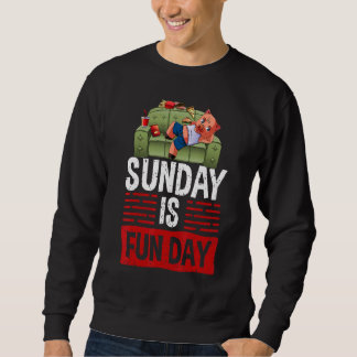 Sunday Is Funday Sleepy  Women Lazy Head Piggy Lov Sweatshirt