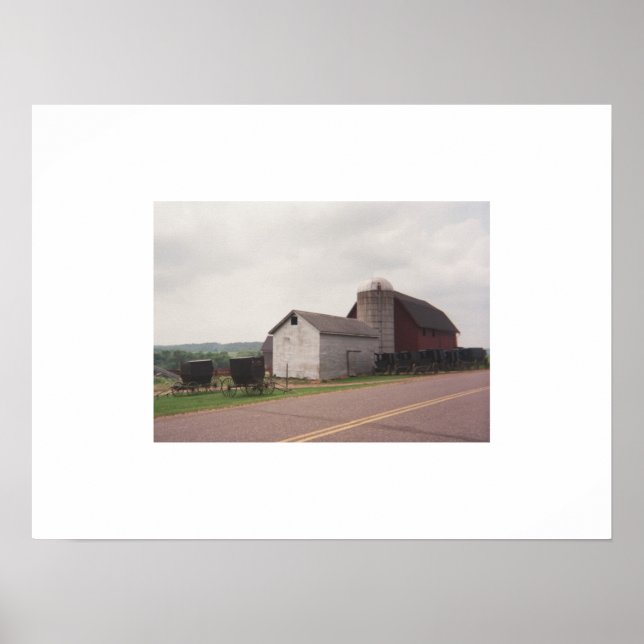 Sunday Morning Amish Gathering Poster (Front)