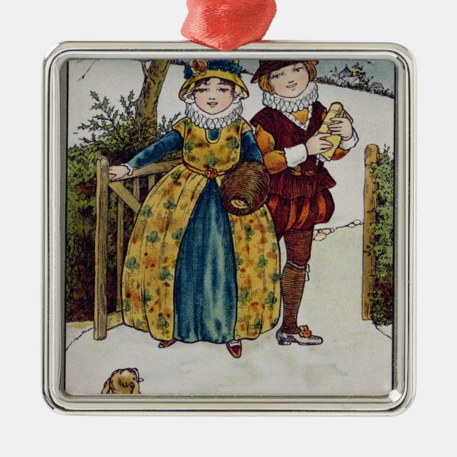 Sunday Morning, Victorian card Metal Tree Decoration (Front)