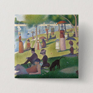 Sunday on La Grande Jatte Seurat Painting 15 Cm Square Badge
