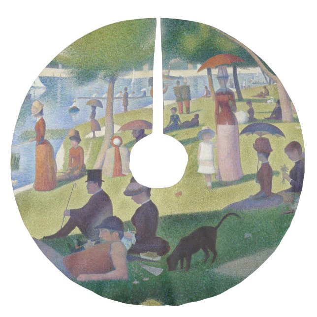 Sunday on La Grande Jatte Seurat Painting Brushed Polyester Tree Skirt (Front)