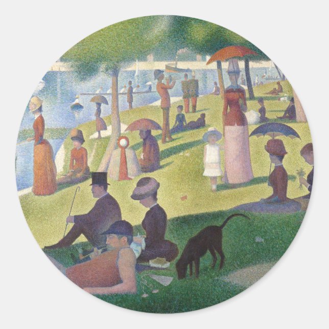 Sunday on La Grande Jatte Seurat Painting Classic Round Sticker (Front)