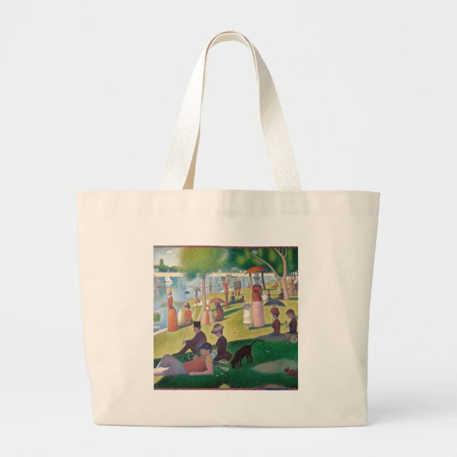 Sunday on La Grande Jatte Seurat Painting Large Tote Bag (Front)