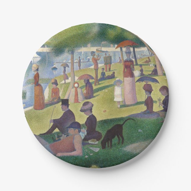 Sunday on La Grande Jatte Seurat Painting Paper Plate (Front)