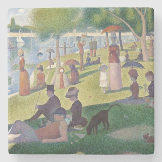 Sunday on La Grande Jatte Seurat Painting Stone Coaster (Front)