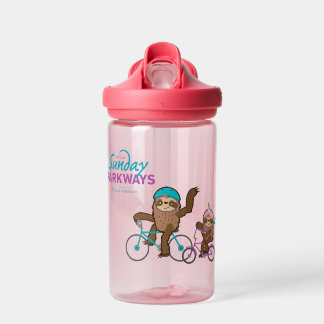 Sunday Parkways Sloths on Bikes water bottle