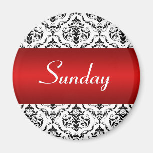 Sunday Red - Damask Magnet