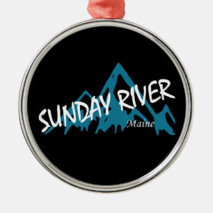 Sunday River Maine Mountains Metal Ornament