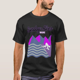 Sunday River Maine New England Usa Ski Snowboard W T-Shirt