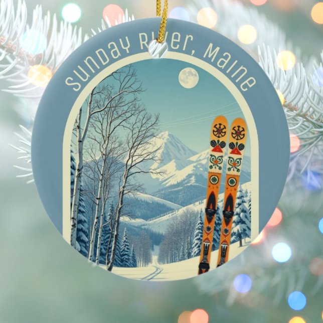 Sunday River Maine ski area souvenir  Ceramic Ornament (Creator Uploaded)