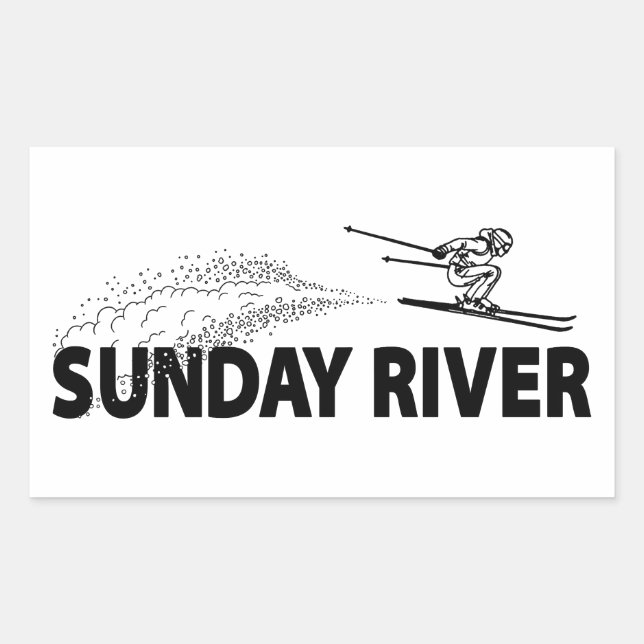 Sunday River Maine Ski Jumper Rectangular Sticker (Front)