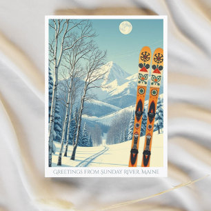 Sunday River Maine ski resort Postcard