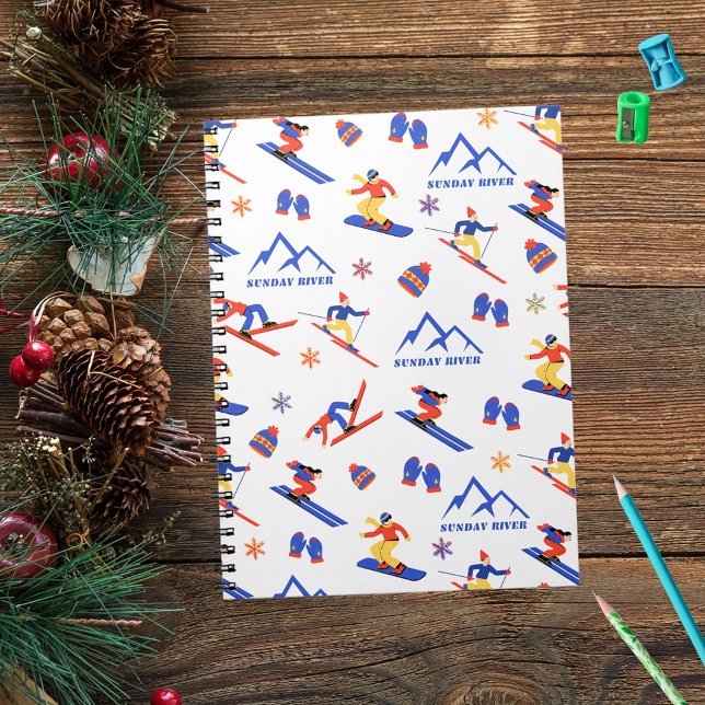 Sunday River Maine Ski Snowboard Pattern Notebook (Creator Uploaded)