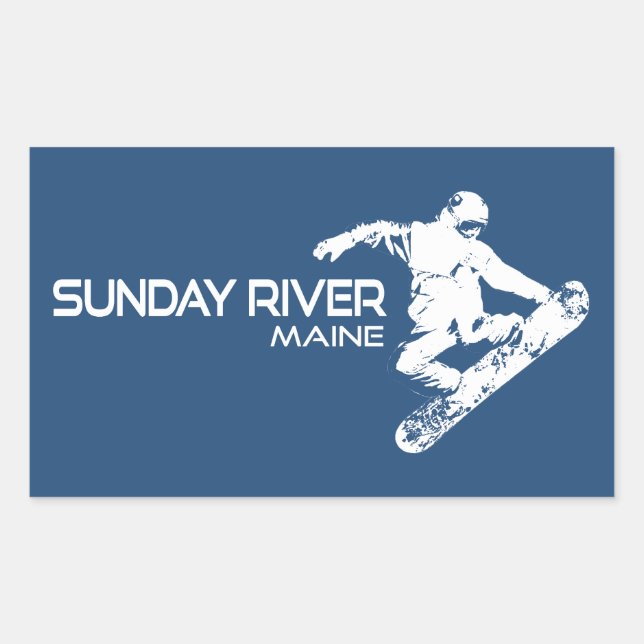 Sunday River Maine Snowboarder Rectangular Sticker (Front)