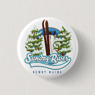 Sunday River Newry Maine ski logo 3 Cm Round Badge