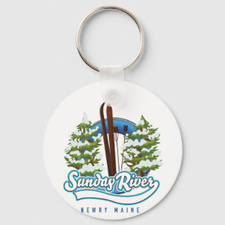 Sunday River Newry Maine ski logo Key Ring