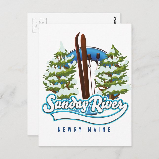 Sunday River Newry Maine ski logo Postcard (Front/Back)