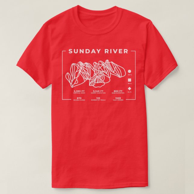 Sunday River Ski rail Snowboard Skiing Maine Skier T-Shirt (Design Front)