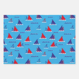 Sunday Sail Dark Wrapping Paper Sheet